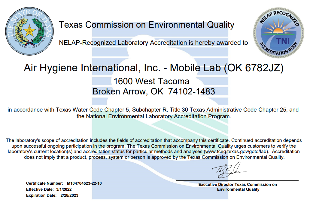 TCEQ NELAP Cert